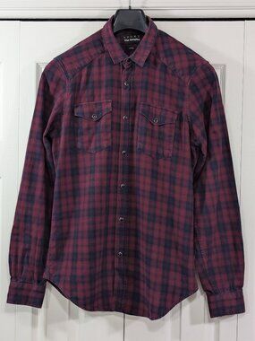 The Kooples Sport Men's Red Fitted Plaid Shirt